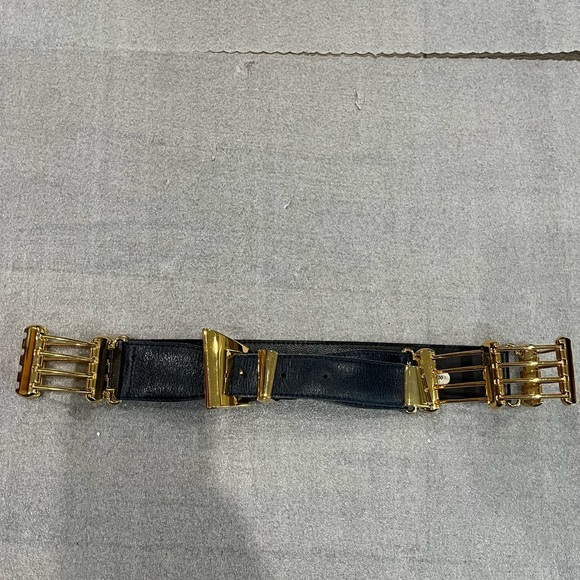 [M/Max34”/W1”]Vintage Women Belt with Gold Tone Hardware - Picture 3 of 8